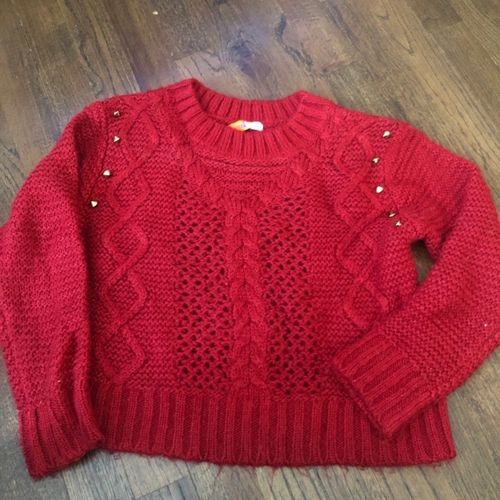 Mayoral red sweater with spikes on shoulders 152 cm